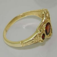 Brit készült 9k Sárga Arany természetes gránát Női klaszter gyűrű-méret 7.75