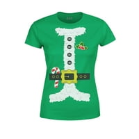 S4E Női Santa Suit Elf karácsonyi ünnepi jelmez póló XXX-Nagy ír zöld