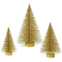 Vickerman 16-20-24 három arany csillogó zsír kúpos mesterséges fák, csak beltéri használatra