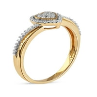 Imperial 10K sárga arany 1 10ct tdw gyémánt szív klaszter halo ígéret gyűrű