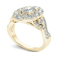 Imperial 1 2Ct TDW Diamond 14K sárga arany ovális gyémánt halo eljegyzési gyűrű
