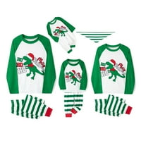 Xkwyshop karácsonyi családi megfelelő pizsama szett dinoszaurusz felsők kockás nadrág hálóruha PJS XMAS pizsama nőknek
