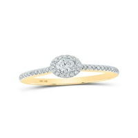 10kt sárga arany kerek gyémánt Halo menyasszonyi esküvői eljegyzési gyűrű Cttw