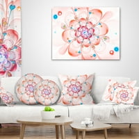 Designart rózsaszín fraktál virágszirmok közelről - virágos párna - 18x18