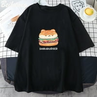 JHPKJShiba Burger klasszikus póló rajzfilm férfiak nők Manga pamut pólók Férfi nyári póló Férfi Streetwear ruhák