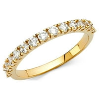 Ékszerek 14k sárga arany gyűrű köbös Cirkónia CZ Női évforduló esküvői zenekar mérete 6