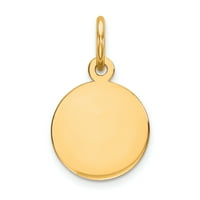 Karátos karátos 14k sárga arany sima . Nyomtáv kör alakú Metszhető lemez medál varázsa 10K sárga arany könnyű kötél