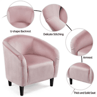 EasyFashion Tub szék, 2 -es készlet, rózsaszín bársony