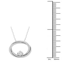 Imperial 1 4Ct TDW Diamond 10K Fehér Arany reteszelt kör medál nyaklánc