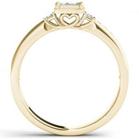 Carat T.W. Gyémánt klaszter 10KT sárga arany eljegyzési gyűrű