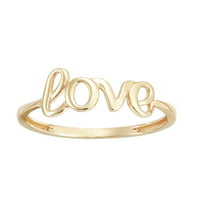Brilliance Fine Jewelry 10K sárga arany forgatókönyv szerelmi gyűrű, 8. méret