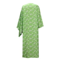 Odeerbi kardigán pulóverek nőknek középhosszú kardigán alkalmi laza nyomtatott változat kabát Zöld
