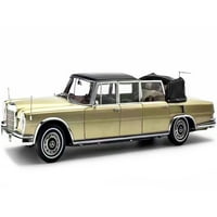 1965-Mercedes Benz Pullman Landaulet limuzin kabrió W funkcionális Softtop Gold Ltd Ed öntött modell autó C