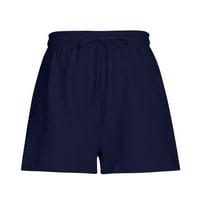 Okbop atlétikai rövidnadrág Női nyári Egyszínű széles láb Laza Magas derék csipke-up nadrág nadrág Női rövidnadrág