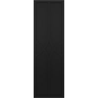 Ekena Millwork 18 W 49 H True Fit PVC Cedar Park Rögzített redőnyök, fekete