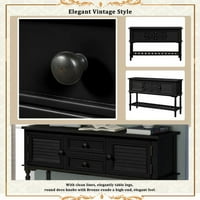 Aukfa 47 Modern konzolasztal kanapéasztal fiókokkal- szekrények- polc-fekete