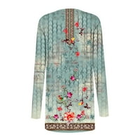 HHei_K Női kardigánok Női Divat Alkalmi Virágmintás közepes hosszúságú kardigán kabát