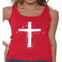 Kínos stílusok Cross Tank Top nőknek Christian Cross ruhák hölgyeknek Jézus követése Női póló keresztény ajándékok