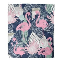 Dobd takaró meleg hangulatos nyomtatási flanel színes minta absztrakt flamingó és véletlenszerű Retro trópusi vázlat
