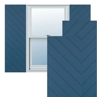 Ekena Millwork 18 W 61 H True Fit PVC átlós slat modern stílusú rögzített redőnyök, Kék Kék