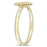 Gyémánt akcentus 10KT sárga arany samsa gyűrű