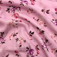 Sonakshi divat baba rózsaszín nyomtatott szövet virág Poly Georgette széles kötegek varráshoz, az udvaron