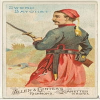 Kard bajonett, az All Nations Arms sorozatból Allen számára & Ginter cigaretta márkák Poszter Nyomtatás