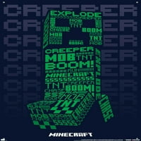 Minecraft-Creeperscope fali poszter Nyomócsapokkal, 22.375 34
