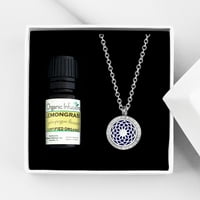 Anavia Dream Catcher aromaterápiás olaj diffúzor kristály nyaklánc illóolaj ajándékkészlet - Ezüst nyaklánc és citromfűolaj