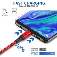 6ft USB C kábel, XUDUO USB C típusú kábel Gyors töltőkábel kompatibilis a Samsung Galaxy S10 S9 S8 S20 plusz A51 A12