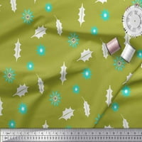 Soimoi Viszkóz Chiffon Fabric Star & Holly levelek nyomtatási Szövet az udvaron széles