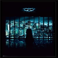 Képregény Film - A Sötét Lovag-Batman Kilátás A Városra Egy Lapos Fal Poszter, 22.375 34