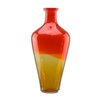 15 láng narancs és borostyán sárga ombre kézzel fújt buborék üveg váza