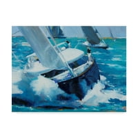 Védjegy képzőművészet „White Water Boat” vászon művészete: Curt Crain