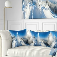 Designart Panoramic Winter Mountain - Photography Dring Pillow - 16x16