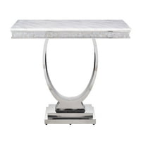Acme bútor Zander kanapé asztal fehér nyomtatott Fau márvány & tükrözött ezüst kivitelben