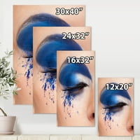 Designart 'Zárt nő szem kék fantáziával alkotja a' Modern vászon fali művészet nyomtatványt