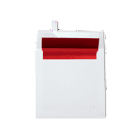 Luxpaper fólia bélelt négyzet alakú borítékok w heel & press, fehér w piros lu bélés, 1000 csomag