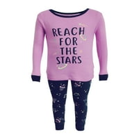 Wonder Nation Baby és kisgyermek lány pizsama, 2 darab, méret 3m-5T
