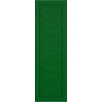 Ekena Millwork 15 W 61 H True Fit PVC egyetlen Panel Chevron Modern stílusú Fix Mount redőnyök, Viridian Zöld