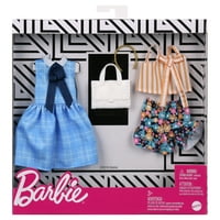 Barbie Divat Ruházat És Kiegészítők Szett Tartalmaz Kék Kockás Ruha
