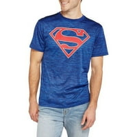 Képregény férfiak Superman reflektív logója poli háló póló