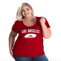 Női Molett méretű kanyargós póló-Los Angeles