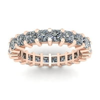 Természetes 3.75 Ct hercegnő vágott gyémánt közös vasvilla Női évforduló esküvői örökkévalóság zenekar gyűrű szilárd