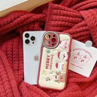 Karácsonyi tok kompatibilis iPhone Pro, Boldog karácsonyfa, aranyos ajándék stílus Fesztivál Mikulás védelem Ütésálló