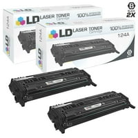 Újraapított pótlások a Hewlett Packard 124A -hoz, a fekete festékkazettákhoz a Color LaserJet 1600, 2600N, 2605DN,