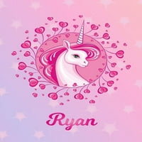 Ryan: Egyszarvú kották jegyzete kézirat notebook papír - Varázslatos ló személyre szabott betű R Kezdeti Undicer Keresztnév