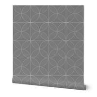 Peel & Stick Wallpaper 12ft 2ft-szürke kör fehér Midcentury Modern geometriai gyerekek baba Marokkói egyedi kivehető