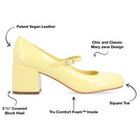 Journee Collection női Okenna Tru Comfort Foam széles szélességű alacsony sarkú négyzet alakú lábujjszivattyúk