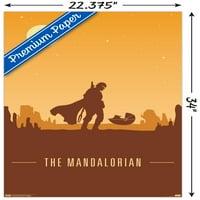 Csillagok háborúja: A Mandalorian-Mando és a gyermek alkonyatkor fali poszter, 22.375 34